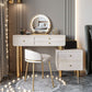 Glam Wood Vanity Dressing Table White Makeup Vanity Desk with Drawer