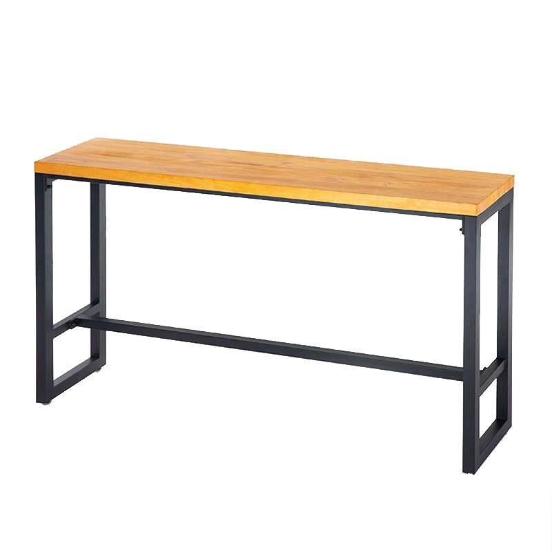 Industrial Style Rectangle Bar Table Solid Wood Bar Dining Table with Footrest Clearhalo 'Bar Furniture' 'Bar Tables' 'bar_tables' 'furn' 'furn_bar_tables' 'Furniture' 'Kitchen & Dining Furniture' 1200x1200_55acbeff-f5c8-4bc4-a074-b9d4ee2f6f80