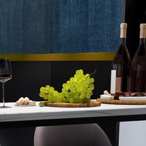 White Stone Industrial Indoor Bar Dining Table Double Pedestal Bistro Table with Shelve Clearhalo 'Bar Furniture' 'Bar Tables' 'bar_tables' 'Furniture' 'furniture_bar_tables' 'Kitchen & Dining Furniture' 'kitchen&dining_furn' 'kitchen' 1200x1200_55acf52a-2a1b-4ca1-8f6a-4733dc6c3a66