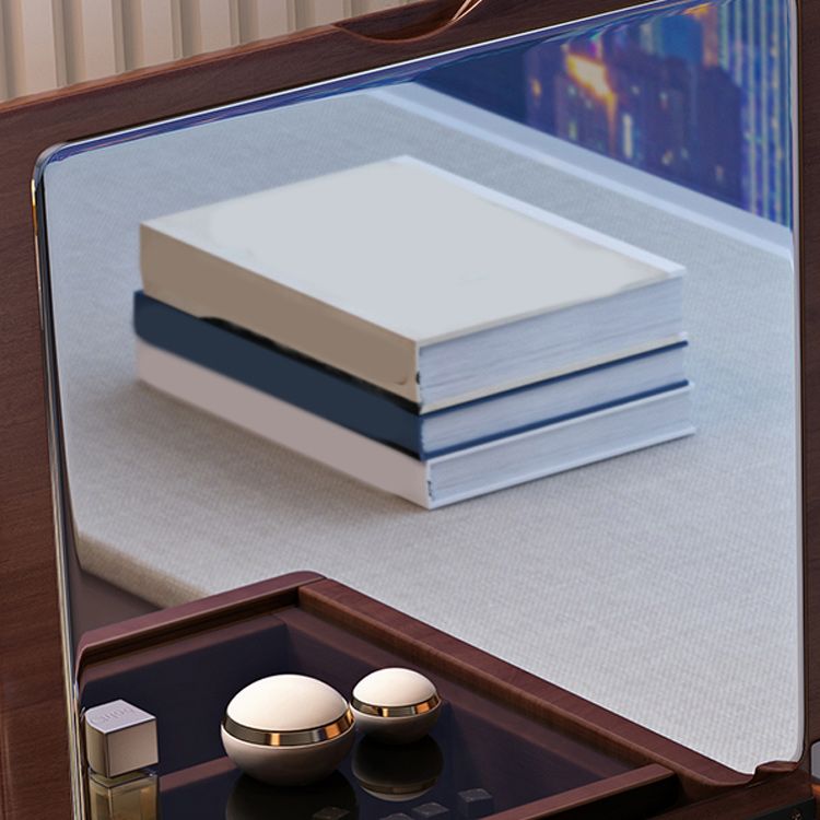 Consejo de tocador de tocador de maquillaje de madera maciza contemporánea con 2 cajones