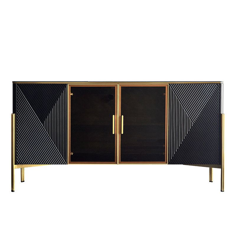Sideboard -Glastüren im Glam -Stil Steinseitenbrett mit Schränken
