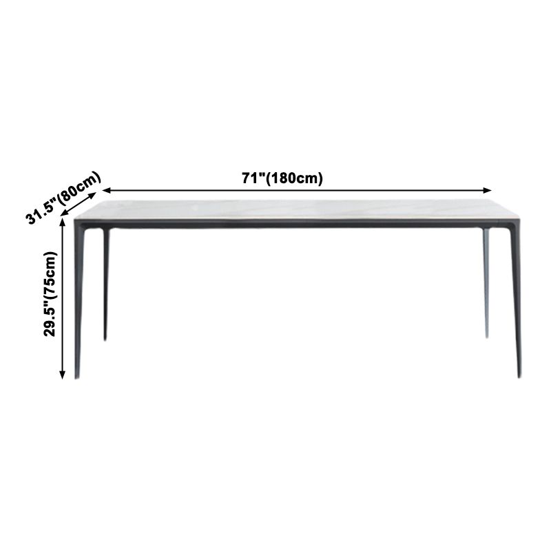 Sintered Stone Top Dining Table Rectangle Table in White with Metal Base and 4 Legs Clearhalo ' dining_table' 'Dining Tables & Seating' 'Dining Tables' 'furn' 'furn_dining_table' 'Furniture' 'furniture_dining_table' 'Kitchen & Dining Furniture' 'kitchen&dining_furn' 'kitchen' 'kitchen_dining_table' 1200x1200_55b144b6-0da9-4684-acce-922d2295a2fa