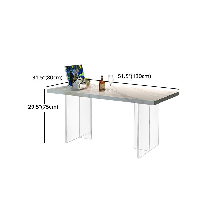 Modern Acrylic Dining Table Set 1/2/3/5 Pieces Rectangle Sintered Stone Top Dinette Set Clearhalo 'Dining Room Sets' 'Dining Tables & Seating' 'dining_room_set' 'furn' 'furn_dining_room_set' 'Furniture' 'furniture_dining_room_set' 'Kitchen & Dining Furniture' 1200x1200_55b1d00b-ced4-4eaf-b659-5e3278b127a4