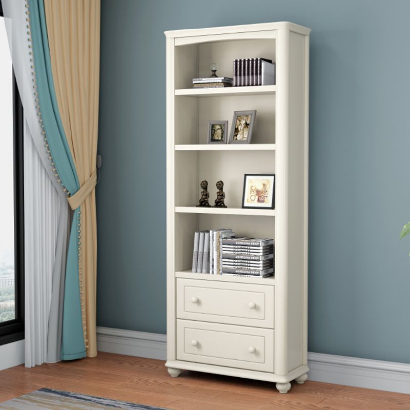 Wood Standard Bookshelf White Contemporary Bookcase with Shelves Clearhalo 'Bookcases' 'furn' 'furn_bookcases' 'Furniture' 'Office Furniture' 1200x1200_55b1dda1-f1bf-4a00-a0a7-dfee84ac0b0c