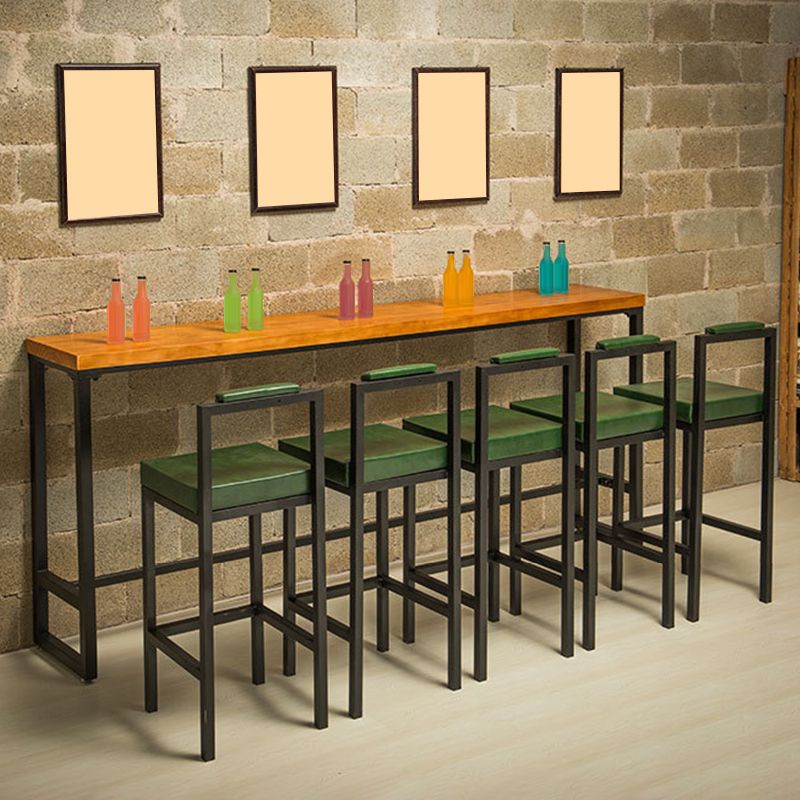 Industrial Bar Table Solid Wood Bar Height Rectangle Pub Table for Breakroom Clearhalo 'Bar Furniture' 'Bar Tables' 'bar_tables' 'furn' 'furn_bar_tables' 'Furniture' 'Kitchen & Dining Furniture' 1200x1200_55b1f985-208b-4155-a52e-dc122bbb0773