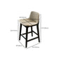 Scandinavian Solid Wood Bar Stool Backrest Counter Stool in Gray
