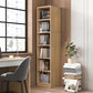 Brown Modern Style Bookshelf Closed Back Wood Bookcase for Home
