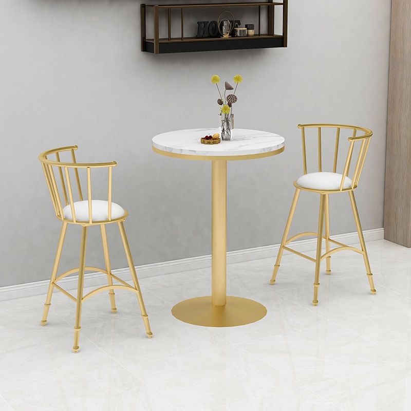 Upholstered Round Counter Bar Stool Backrest Bar Stool with Footrest and Iron Base Clearhalo 'Bar Furniture' 'Bar Stools' 'bar_stools' 'furn' 'furn_bar_stools' 'furniture_bar_stools' 'Kitchen & Dining Furniture' 'kitchen&dining_furn' 'kitchen' 'kitchen_furn' Furniture' 1200x1200_55b5c302-1b77-41e2-b6aa-e1de3b46d1ae