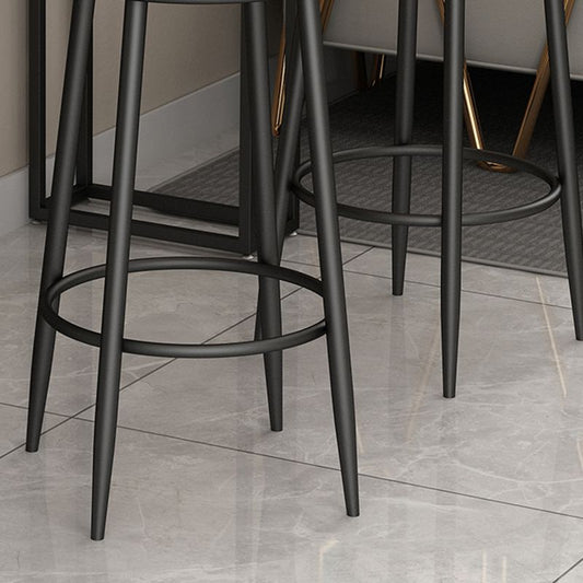 Scandinavian Upholstered Metal Counter Stools Low Back Bar Stools with Round Seat Clearhalo 'Bar Furniture' 'Bar Stools' 'bar_stools' 'furn' 'furn_bar_stools' 'Furniture' 'furniture_bar_stools' 'Kitchen & Dining Furniture' 1200x1200_55b64f35-c6e4-48f6-b05c-a0e44500a1f5