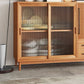 Server da pranzo in stile moderno pino in legno solido server del soggiorno con porte di vetro