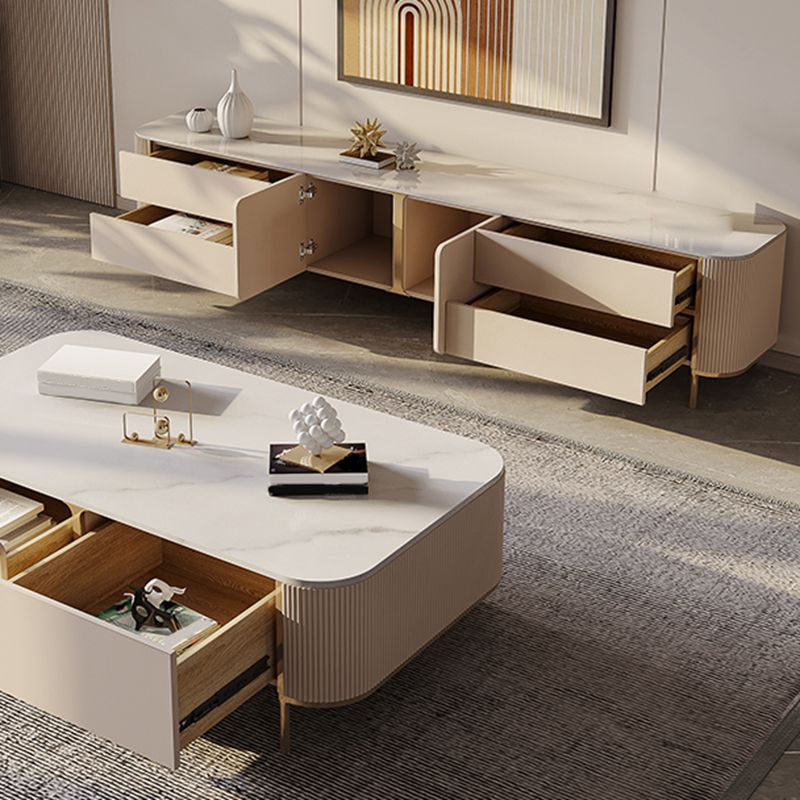 Modern TV Stand Console Stone TV Media Console with 4 Drawers Clearhalo 'furn' 'furn_tv_stands_entertainment_centers' 'Furniture' 'Living Room Furniture' 'TV Stands & Entertainment Centers' 'TV Stands & Media Storage Furniture' 'tv_stands_entertainment_centers' 1200x1200_55b80efc-ed67-4db6-9ed7-2aea7b30117f