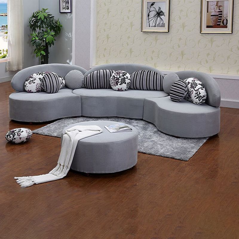 145.67"L x 35.43"W x 31.5"H Fabric Armless Sofa Adjustable Tight Back Sectionals Clearhalo 'furn' 'furn_sectionals' 'Furniture' 'furniture_sectionals' 'Living Room Furniture' 'Sectionals' 1200x1200_55b89ceb-b2a6-4c43-b931-ae517ae3033e