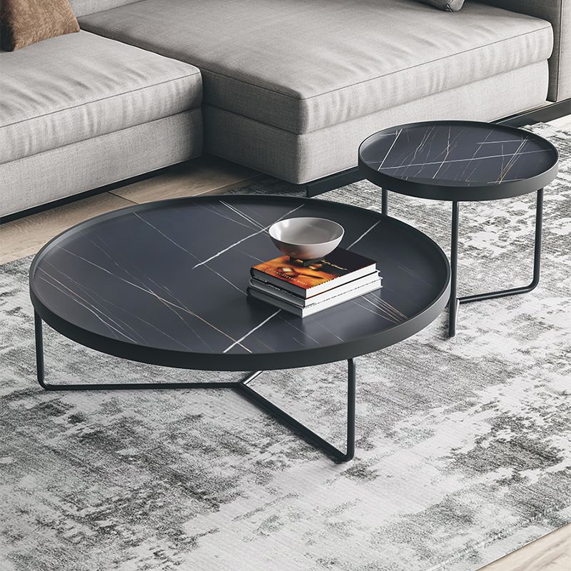 2 Piece Round Nesting Tables Modern Minimalist Slate Coffee Table Clearhalo 'Coffee & Accent Tables' 'Coffee Tables' 'coffee_tables' 'furn' 'furn_coffee_tables' 'Furniture' 'Living Room Furniture' 1200x1200_55b8aba0-c5c4-450a-9e37-b10d4b7ce9e8