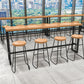 1/5 pièces Industrial Iron Bar Table Set Rectangle Pine Wood Top Bistro Set avec reproche