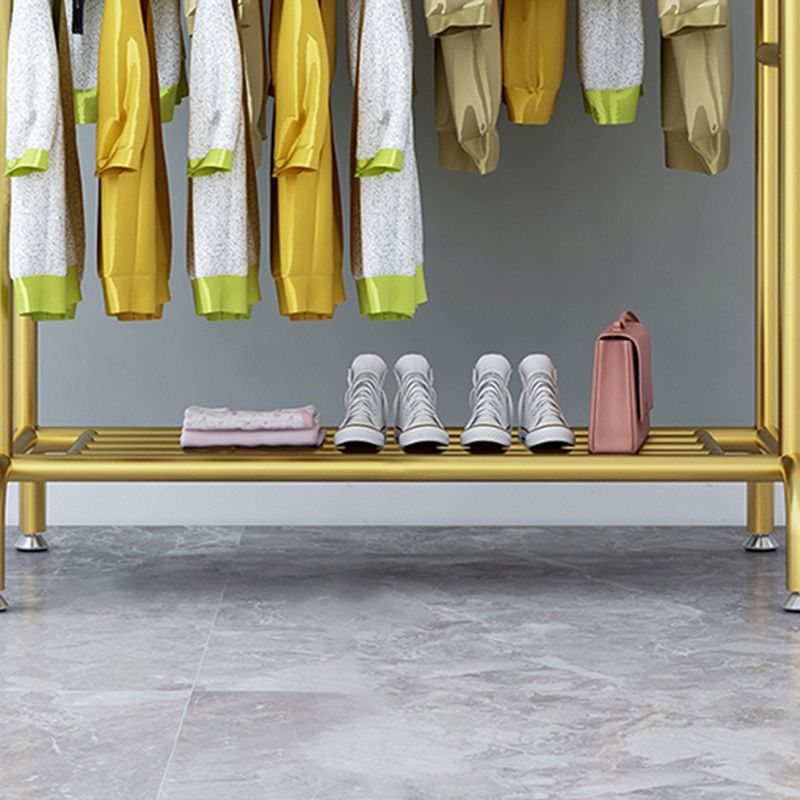 Glam Entry Hall Tree Metal 3 Hanging Rails and Lower Shelf Hall Stand Clearhalo 'Entry & Mudroom Furniture' 'furn' 'furn_hall_tree_coat_racks' 'Furniture' 'Hall Trees & Coat Racks' 'hall_tree_coat_racks' 1200x1200_55bab99b-b83f-41b1-a28c-21daa2d08c48