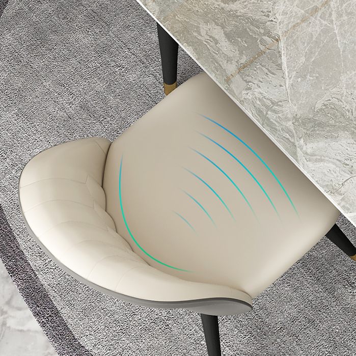 Glam Rectangle Dinette Set 1/4/5/7 Pieces Dining Table Set with Grey Sintered Stone Top Clearhalo 'Dining Room Sets' 'Dining Tables & Seating' 'dining_room_set' 'furn' 'furn_dining_room_set' 'Furniture' 'furniture_dining_room_set' 'Kitchen & Dining Furniture' 1200x1200_55bc0906-4677-4e64-bd3b-2e39eaf2190f