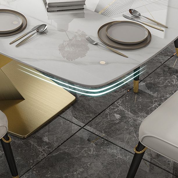 Rectangle Pedestal Table Luxury Style Stone Dining Room Collection for Home Clearhalo ' dining_table' 'Dining Tables & Seating' 'Dining Tables' 'furn' 'furn_dining_table' 'Furniture' 'furniture_dining_table' 'Kitchen & Dining Furniture' 'kitchen&dining_furn' 'kitchen' 'kitchen_dining_table' 1200x1200_55bd08ea-8683-435d-ad4c-8571244f2be2