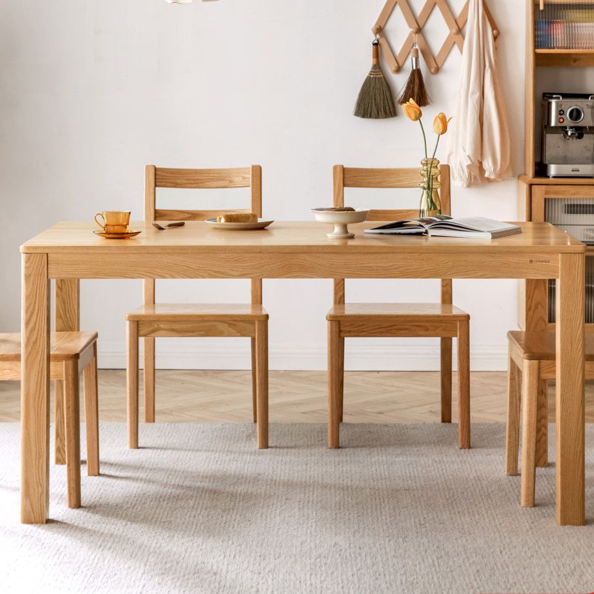 5/7 PCSソリッドウッド4脚の標準高さのディネットテーブル椅子付き