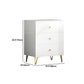 Contemporary White Wooden Chest with Drawers and Metal Legs Accent Chest