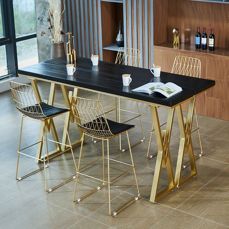 42-inch Height Cocktail Bar Table Nordic Black Wood Top Table for Dining Room Clearhalo 'Bar Furniture' 'Bar Tables' 'bar_tables' 'Furniture' 'furniture_bar_tables' 'Kitchen & Dining Furniture' 'kitchen&dining_furn' 'kitchen' 1200x1200_55bf971e-01de-42cc-b11f-1ea9648e62d0