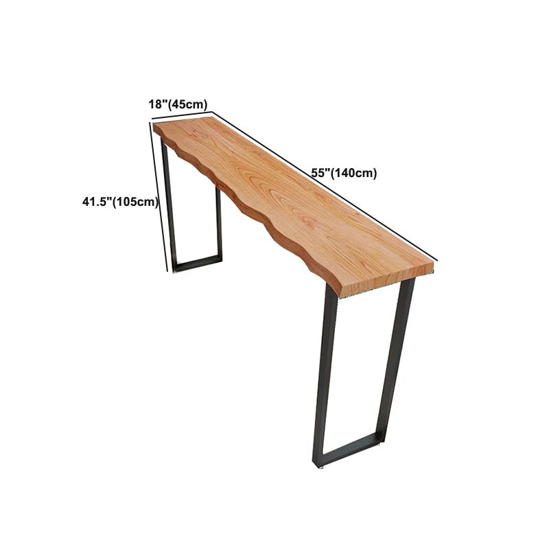 Tavolo da bar specialistico industriale marrone in legno massiccio tavolo da cocktail con base a slitta