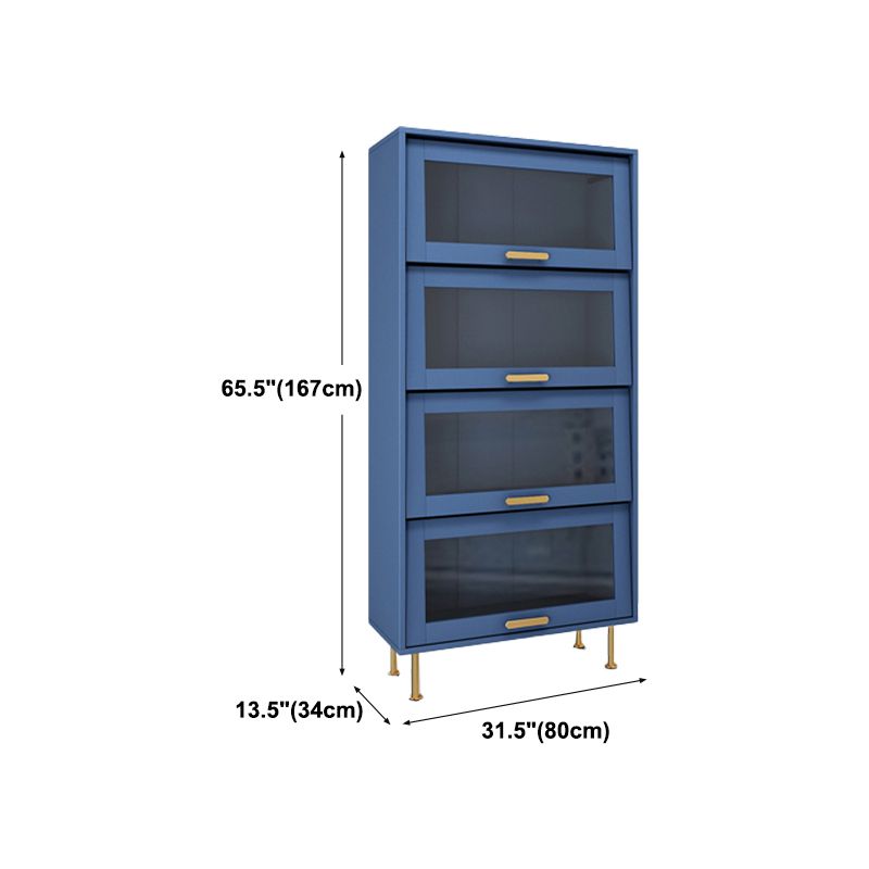 Glam Glam Glass Buffet Stand MDF Buffet Server Cabinet con archiviazione in blu