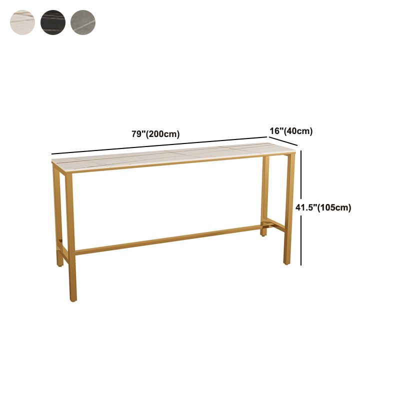 Mesa de bar de piedra sinterizada moderna, mesa de comedor rectangular para cocina y sala de estar