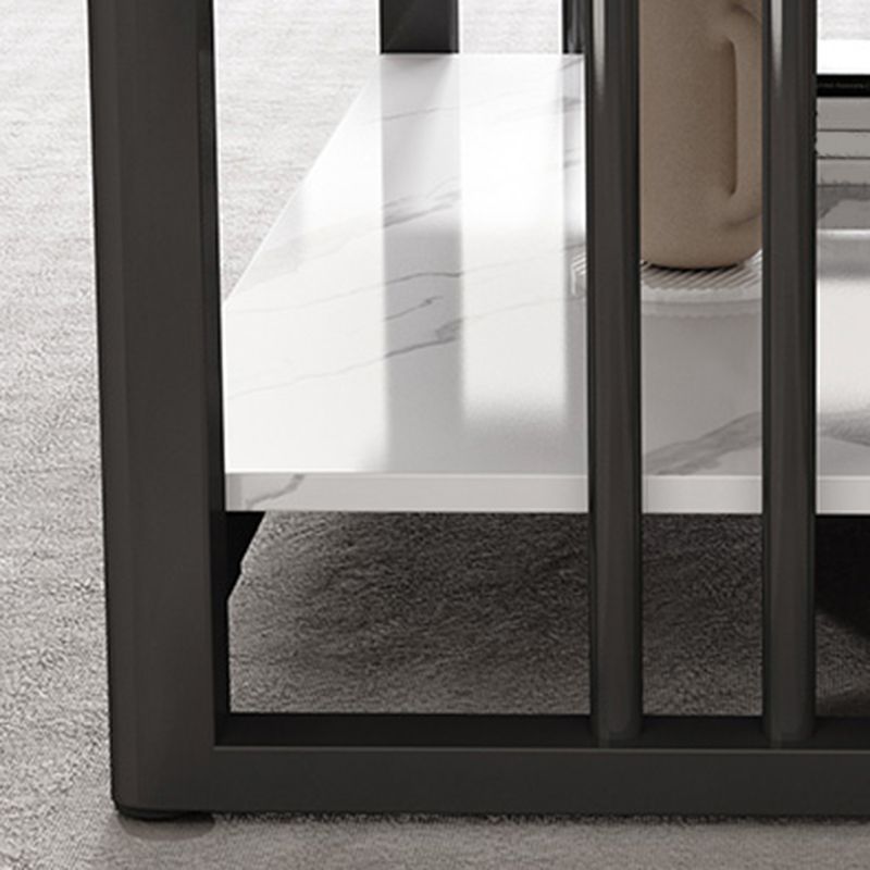 Slate 4 Legs Coffee Table Rectangle Single Coffee Table with Shelf Clearhalo 'Coffee & Accent Tables' 'Coffee Tables' 'coffee_tables' 'furn' 'furn_coffee_tables' 'Furniture' 'Living Room Furniture' 1200x1200_55c1be5e-fa3b-427e-9e17-07154a2e15df