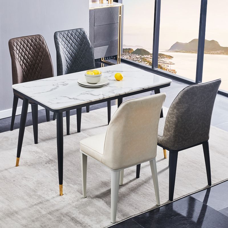 Scandinavian Indoor Side Chair Metal Upholstered Solid Back Dining Room Chair Clearhalo ' kitchen&dining_furn' 'Dining Chairs' 'Dining Tables & Seating' 'dining_chair' 'furn' 'furn_dining_chair' 'Furniture' 'furniture_dining_chair' 'Kitchen & Dining Furniture' 'kitchen' 1200x1200_55c3c0dd-6fdd-46b9-9170-719c75df48d5