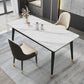 Contemporary Fixed Faux Marble Dining Room Table with 4 Black Metallic Legs Kitchen Dining Set Clearhalo 'Dining Room Sets' 'Dining Tables & Seating' 'dining_room_set' 'furn' 'furn_dining_room_set' 'Furniture' 'furniture_dining_room_set' 'Kitchen & Dining Furniture' 'kitchen&dining_furn' 'kitchen' 1200x1200_55c41a6a-51bc-4bde-81ab-c70589a2291d