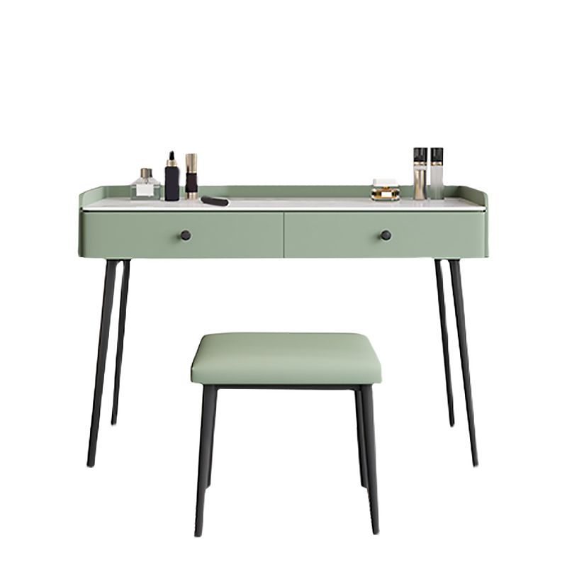 Set di sgabelli moderni per trucco per vanità in pietra bianca - 31,5 "/39.37" /47.24 "w