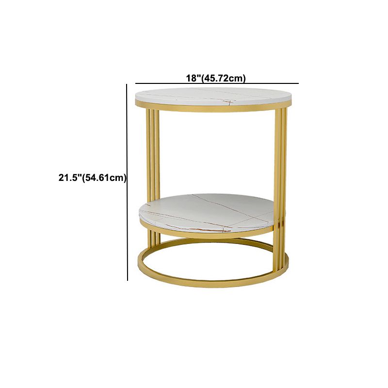 22" H Metal Nightstand Glam Stone Top 1-Drawer Open Storage Night Table Clearhalo 'Bedroom Furniture' 'furn' 'furn_night_stand' 'Furniture' 'night_stand' 'Nightstands' 1200x1200_55c5602c-d1be-4fd0-bc1d-cd6eee6c6283