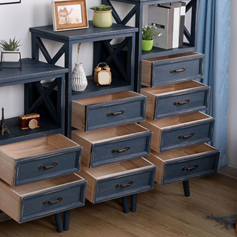 Cofre de acento de madera contemporáneo con cajones y estante de 12.59 "de ancho