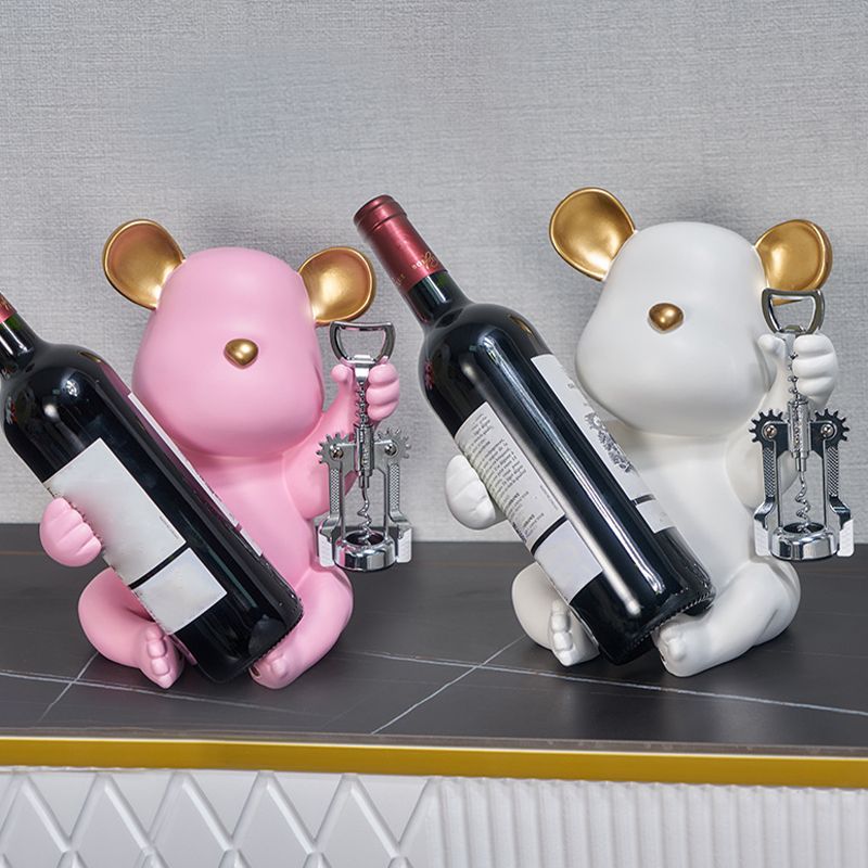 Contemporary Wine Bottle Rack Tabletop Resin Bottle Holder for Kitchen Clearhalo 'furn' 'furn_wine_racks' 'Furniture' 'Kitchen & Dining Furniture' 'Wine Racks' 'wine_racks' 1200x1200_55c69076-e707-4f96-a31b-64ae9b2cac80