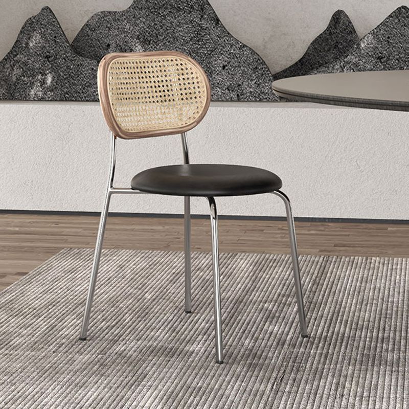 Industrial Style Open Back Side Chair Faux Leather Dining Chairs Clearhalo ' kitchen&dining_furn' 'Dining Chairs' 'Dining Tables & Seating' 'dining_chair' 'furn' 'furn_dining_chair' 'Furniture' 'furniture_dining_chair' 'Kitchen & Dining Furniture' 'kitchen' 1200x1200_55c76291-b754-4780-a94d-0f1067090247