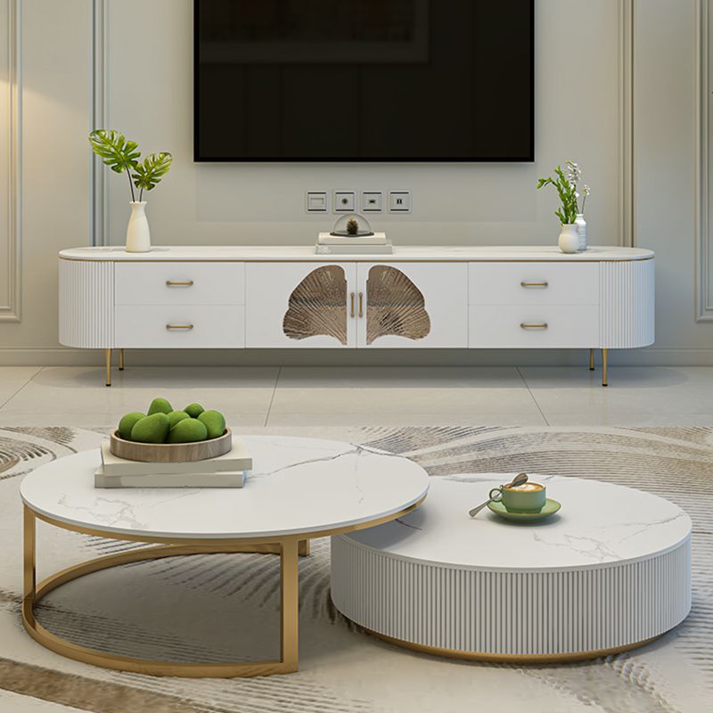 Contemporary TV Media Console Stone TV Console for Living Room Clearhalo 'furn' 'furn_tv_stands_entertainment_centers' 'Furniture' 'Living Room Furniture' 'TV Stands & Entertainment Centers' 'TV Stands & Media Storage Furniture' 'tv_stands_entertainment_centers' 1200x1200_55ca3c31-2abf-4e30-aa5b-26addc51b469