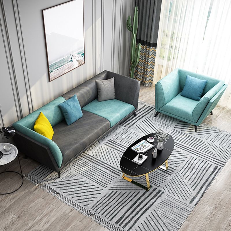 Modern Faux Leather Flared Arm Sofa and Sectional for Living Room and Bedroom Clearhalo 'furn' 'furn_sectionals' 'Furniture' 'furniture_sectionals' 'kitchen' 'kitchen_sectionals' 'Living Room Furniture' 'Sectionals' 1200x1200_55cdeb20-fa6b-47de-b500-def5c49bbb45