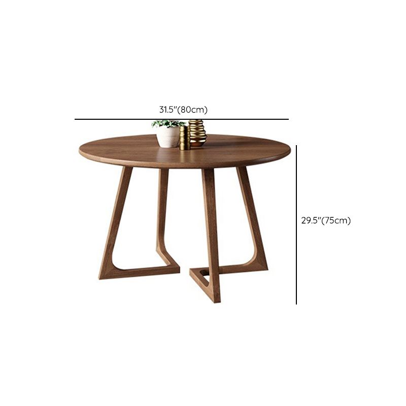 木製の椅子付きラウンドダイネットセット1/2/3/5 PCS茶色の木製ダイニングセット