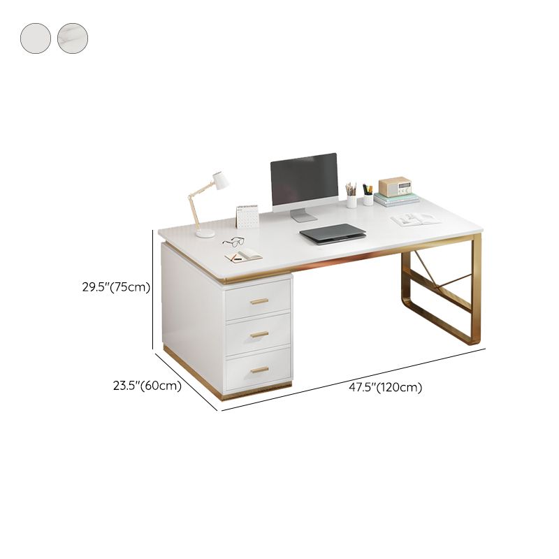 Contemporary Writing Desk Antique Finish Computer Desk with Drawers Clearhalo 'furn' 'furn_office_desk' 'Furniture' 'Office Desks' 'Office Furniture' 'office_desk' 1200x1200_55ce1505-1993-49bd-ab24-1e267edce219