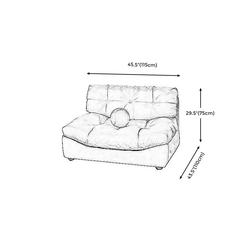 Modern Tufted Back Sofa Sectional Cream Armless Sofa and Chiase Clearhalo 'furn' 'furn_sectionals' 'Furniture' 'furniture_sectionals' 'kitchen' 'kitchen_sectionals' 'Living Room Furniture' 'Sectionals' 1200x1200_55cfb20c-d42a-4c70-abc0-ea4797868c04