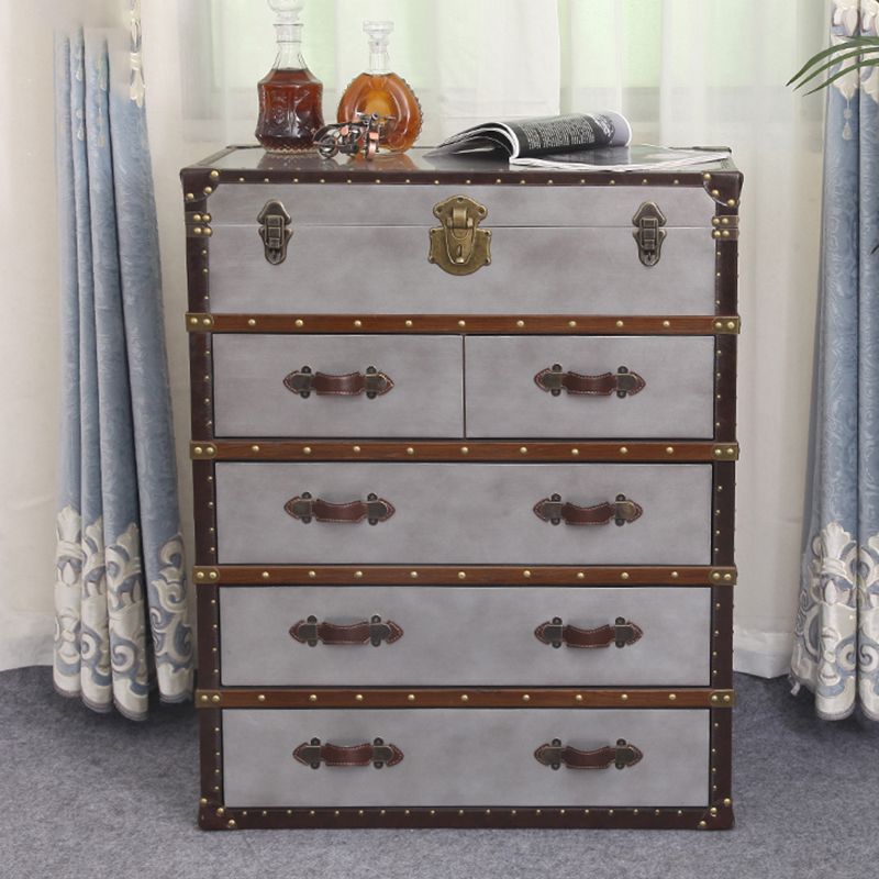 Rustic Leather Chest Vertical Chest with Drawers for Bedroom Clearhalo 'Bedroom Furniture' 'Dressers & Chests' 'dressers_chests' 'furn' 'furn_dressers_chests' 'Furniture' 1200x1200_55cffd12-e1b0-4d37-ade0-44529c5db27f