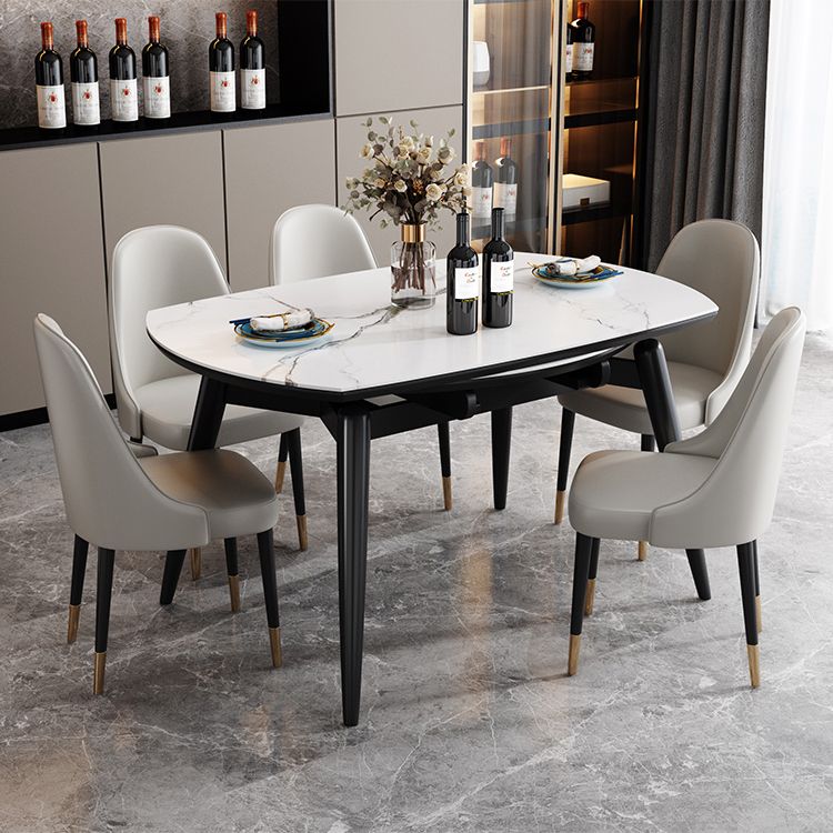 Sintered Stone Top Extendable Round Table for Restaurant Modern Dining Table with 4 Legs Clearhalo ' dining_table' 'Dining Tables & Seating' 'Dining Tables' 'furn' 'furn_dining_table' 'Furniture' 'furniture_dining_table' 'Kitchen & Dining Furniture' 'kitchen&dining_furn' 'kitchen' 'kitchen_dining_table' 1200x1200_55d0c213-5c89-4294-80d1-0d6cb34edd8a