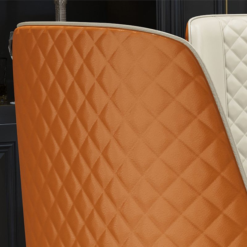 Faux lederen keuken eetstoel glamoureuze eetkamerstoel met houten benen