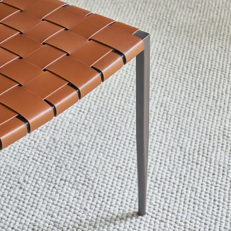 Sillas de comedor de cocina de cuero sintética sillas de comedor sin brazos con patas de metal