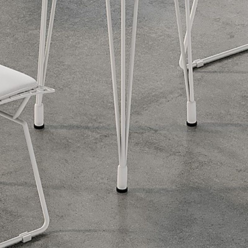 Mesa de comedor al aire libre con trípode Mesa de cena moderna con base metálica y tapa de piedra