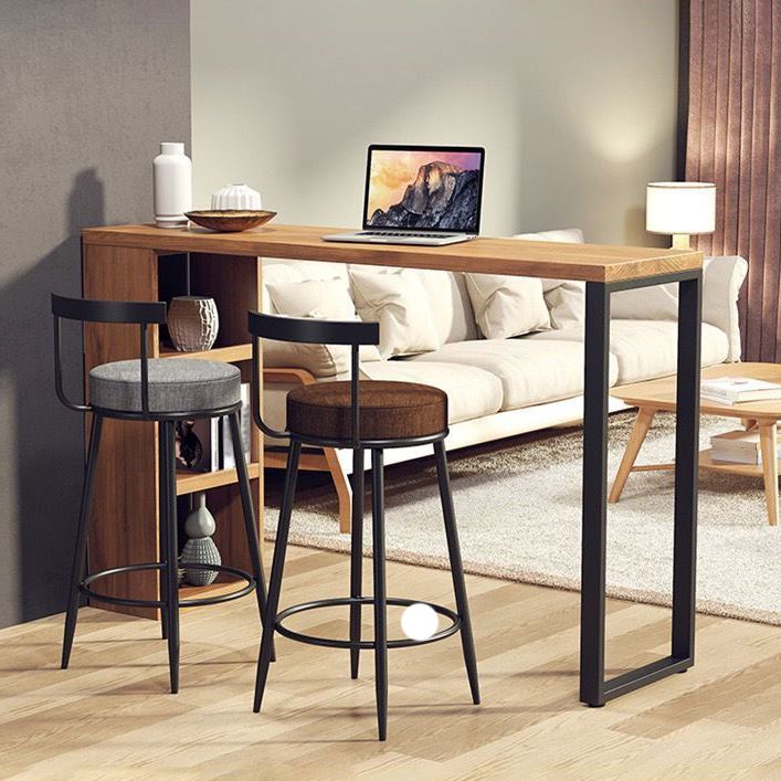 Solid Wood Bar Table Traditional Luxury Rectangle Bar Table with Sled Base Clearhalo 'Bar Furniture' 'Bar Tables' 'bar_tables' 'Furniture' 'furniture_bar_tables' 'Kitchen & Dining Furniture' 1200x1200_55d3d59d-63b8-4289-8c20-e3cf3c1fc761