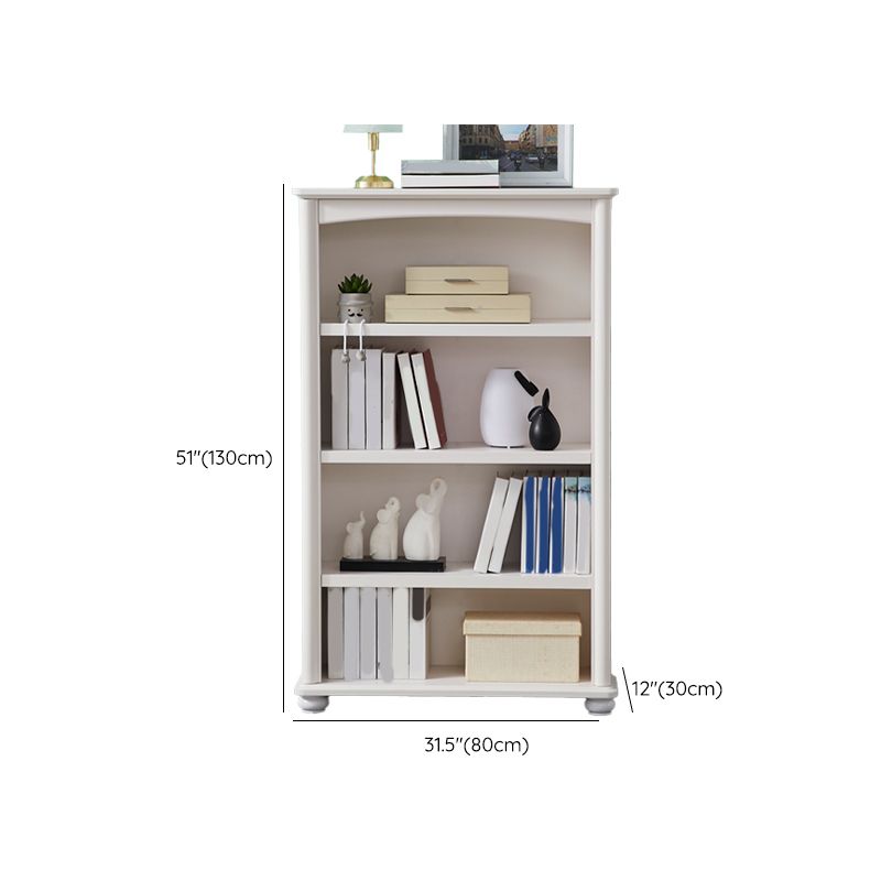 White Wooden Bookshelf Standard Shelves Included Closed Back Bookcase