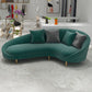 Curved Velvet Sofa Tight Back 33.46 inch High Sloped Arm Sofa Clearhalo 'furn' 'furn_sofas' 'Furniture' 'Living Room Furniture' 'Sofa' 'sofas' 1200x1200_55d411a6-69d3-4868-8683-9f5dd4b766a6