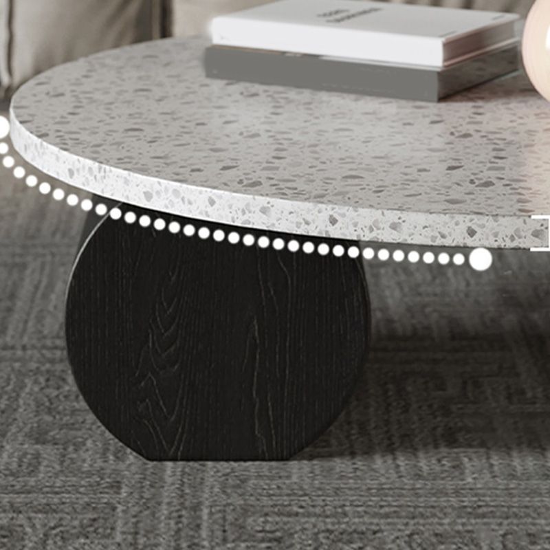 Modern Stone Coffee Table Round Abstract Coffee Cocktail Table