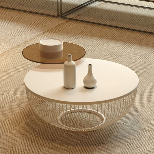 Mesa de café simplicidad mesa de café de café blanco con almacenamiento